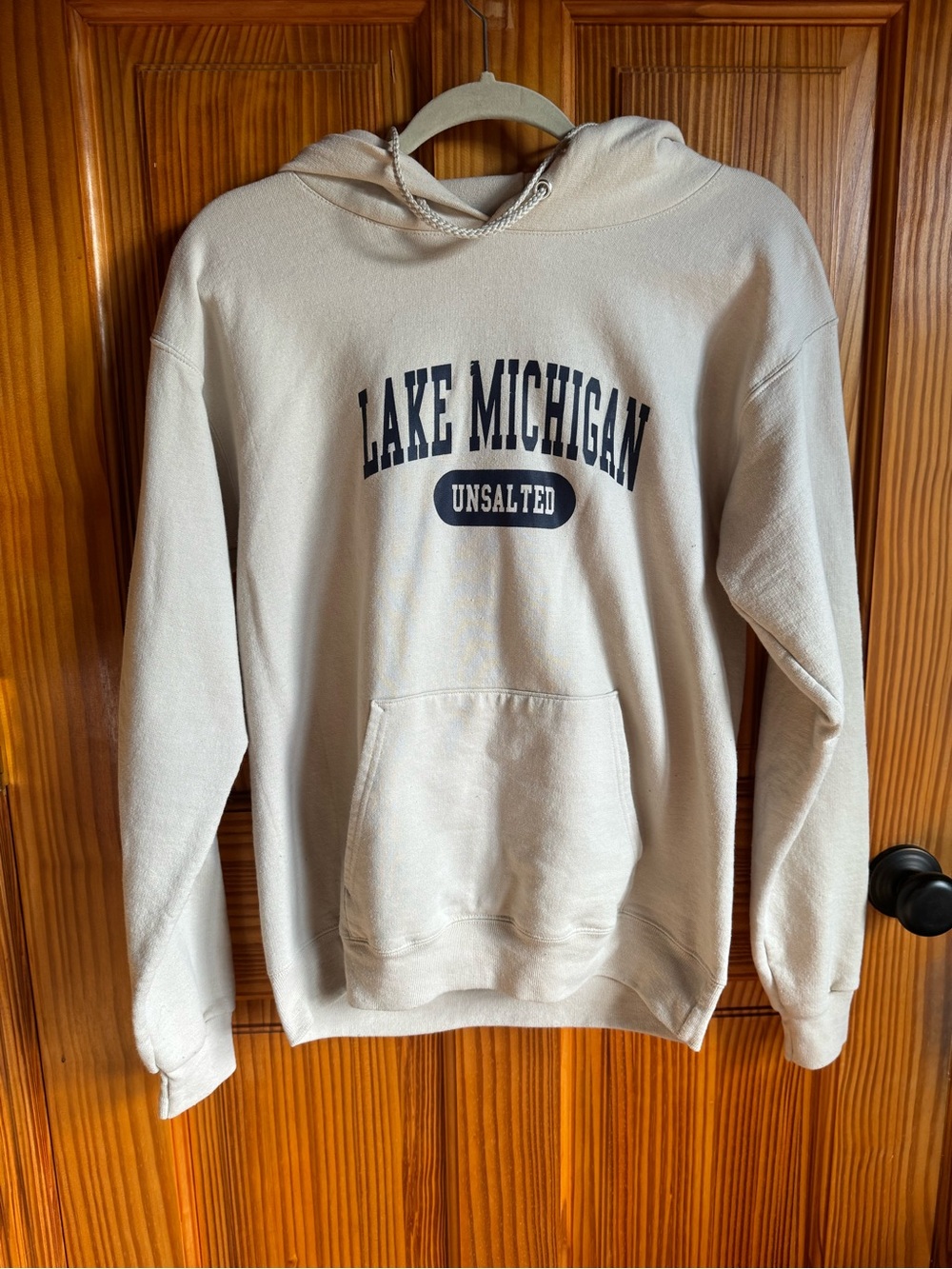 Lake Michigan Unsalted Cream Pullover Hoodie - Women’s
